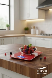 Dijital Hassas Mutfak Tartısı Kırmızı